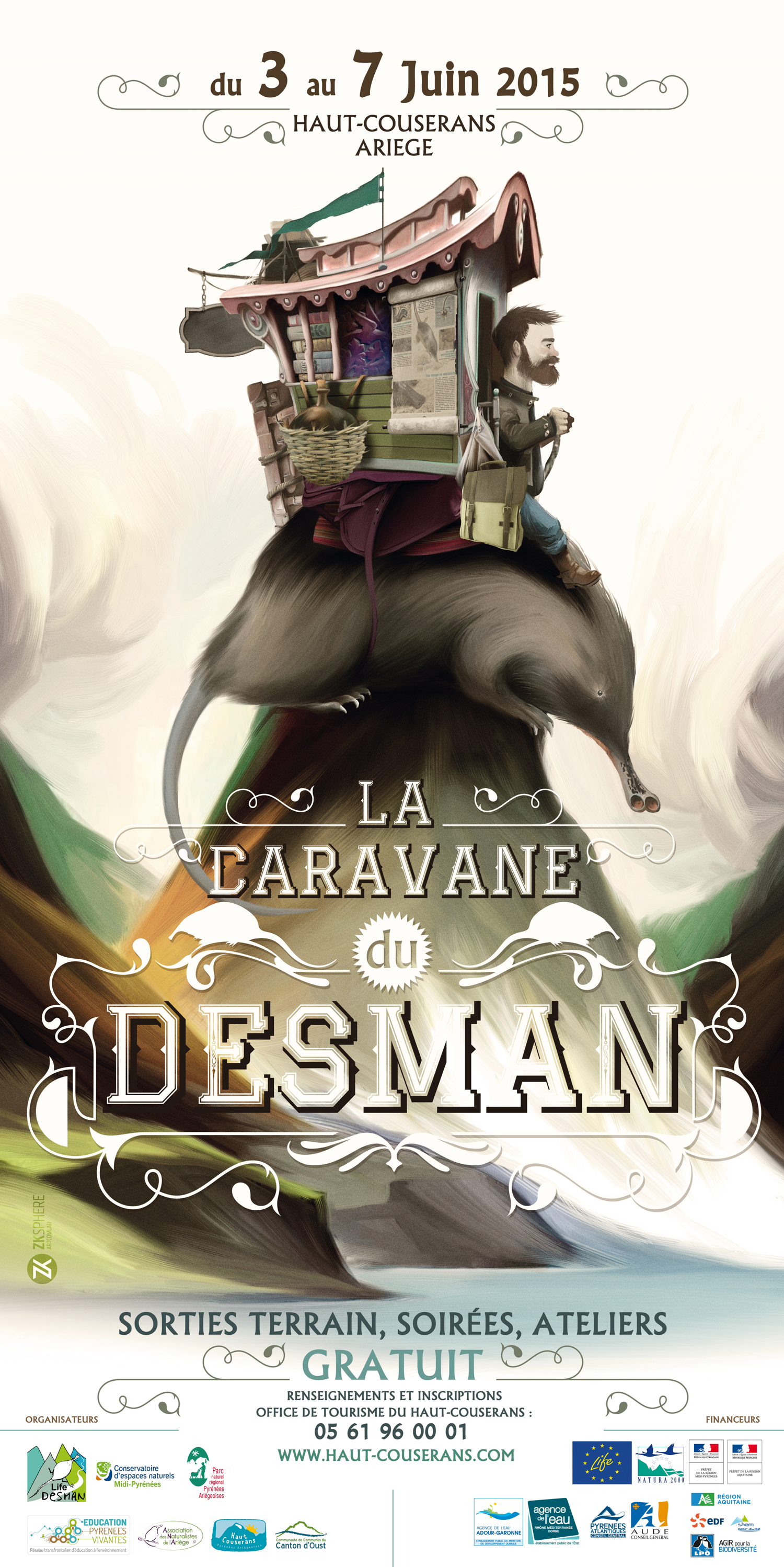 Affiche de la caravane du Desman 2015